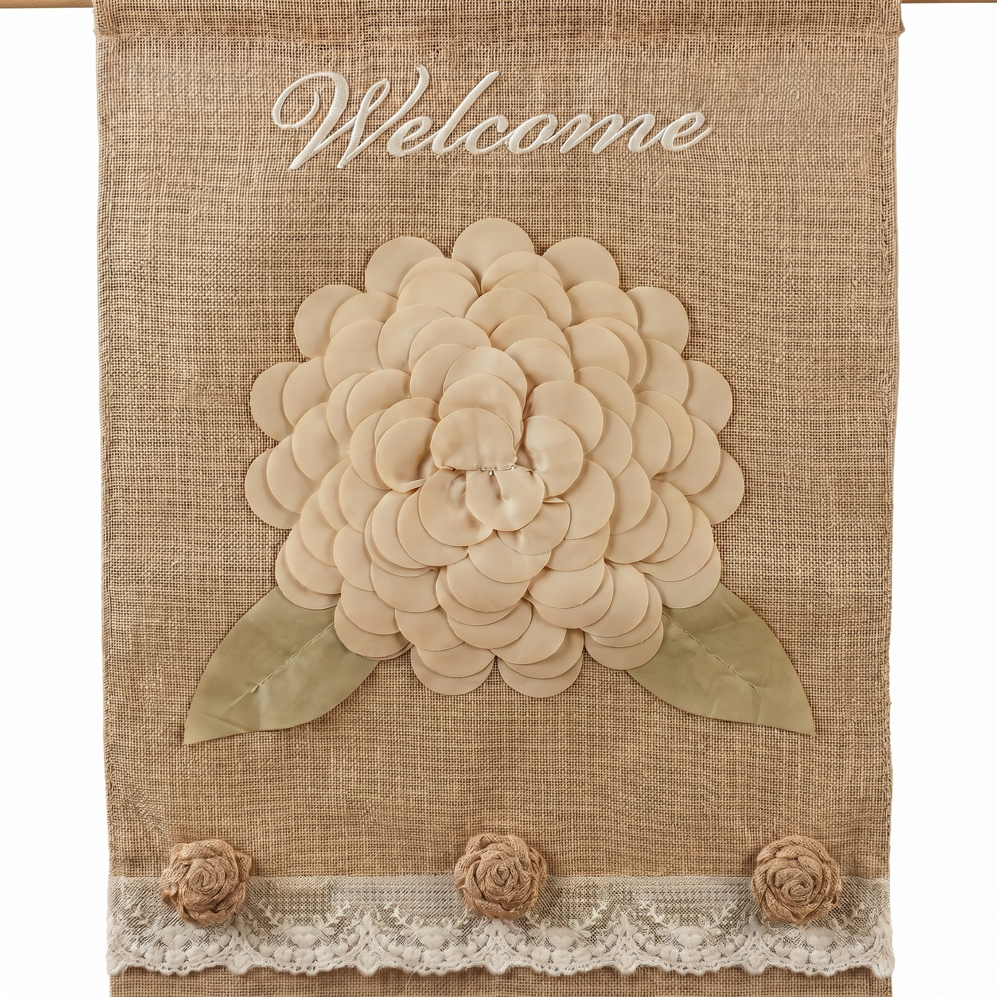 Burlap Garden flag